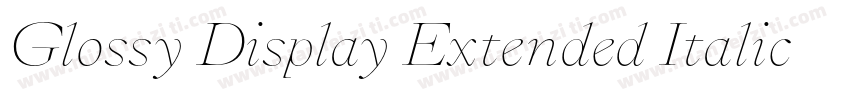 Glossy Display Extended Italic字体转换